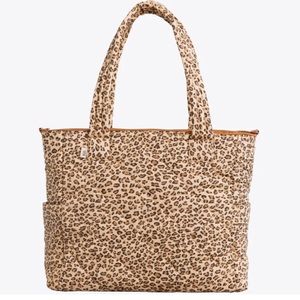 BEIS x Elsa Hosk Quilted Tote Diaper Bag Wild Child Animal Print